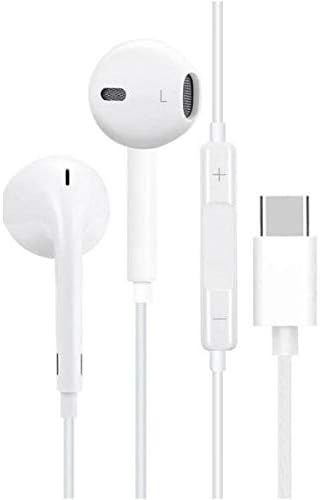 USB C Earphones – Type C Wired Headphones – HiFi Stereo Sound, Built-in Mic, Volume Control, Comfortable In-Ear Fit, Noise-Isolating Design, Perfect for Work, Travel, Gaming, and Daily Use