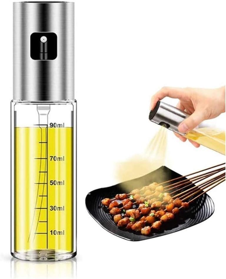 Olive Oil Sprayer Bottle – Refillable Glass Oil Mister for Air Fryer & Cooking – Even Oil Distribution for Healthy Meals – Versatile Vinegar & Cooking Spray Dispenser for Kitchen & Grilling