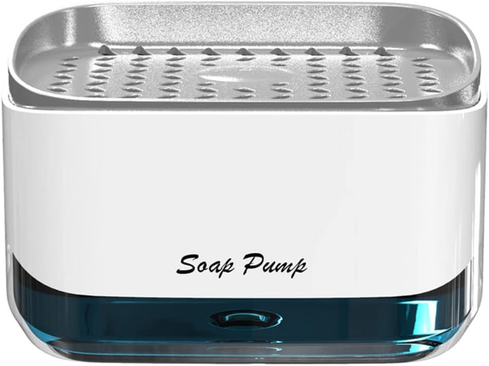 Soap Dispenser with Sponge Holder – Sink Organizer – One-Hand Pump, Space-Saving Design, Refillable 12oz Container, No-Mess Cleaning, Kitchen & Countertop Use - Image 3