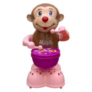 Monkey Drummer Toy – 360 Degree Rotating Toy – Colorful Flashing Lights, Dancing Music Toy, Interactive Sound and Motion, Perfect Birthday Gift for Kids and Toddlers