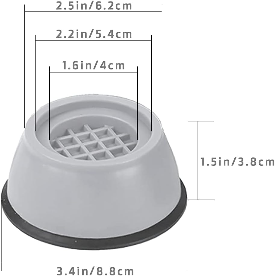 Washer Dryer Anti Vibration Pads – Shock Absorber Suction Cup Feet – Noise Reduction, Anti-Walk Stability, Heavy Load Support, Floor Protection, Perfect for Washers, Dryers, Fridge - Image 4