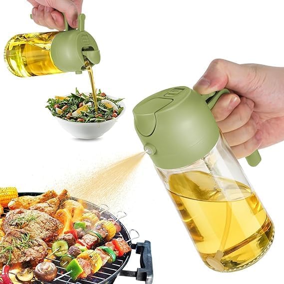 Olive Oil Sprayer – 600ML Oil Dispenser Bottle for Cooking, Leak-Proof Kitchen Oil Mister for BBQ, Baking, Salad & Grilling, Easy Refill Olive Oil Bottle for Air Fryer, Non-Drip Vinegar Spray - Image 2