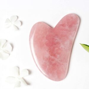 Gua Sha Facial Tool – Rose Quartz Gua Sha for Face Sculpting – Natural Stone, Puffiness Reducer, Lifting Tool, Jawline Massager, Skin Care Gift for Women, Men & Self-Care