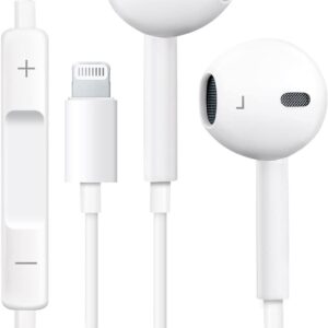 Wired Earphones – Noise Canceling Headphones – Built-in Microphone, Volume Control, Clear Stereo Sound, Tangle-Free Cord, Ideal for iPhone, Calls, Travel, and Daily Use
