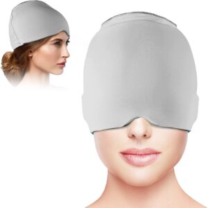 Headache Relief Hat – Migraine Ice Cap – Cold Compress Therapy, Reusable Ice Pack for Head, Soft Gel Design, Tension & Sinus Pain Solution, Ideal for Stress & Fever Relief