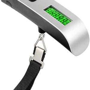 Digital Luggage Scale – Portable Travel Weight Scale – LCD Display, High Accuracy Up to 50kg/110lb, Compact Handheld Design for Suitcase, Ideal Travel Accessory for Flights and Trips