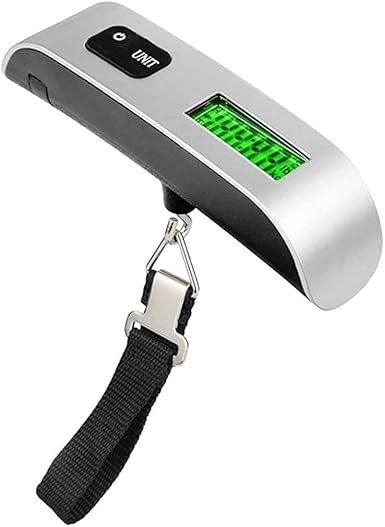 Digital Luggage Scale – Portable Travel Weight Scale – LCD Display, High Accuracy Up to 50kg/110lb, Compact Handheld Design for Suitcase, Ideal Travel Accessory for Flights and Trips