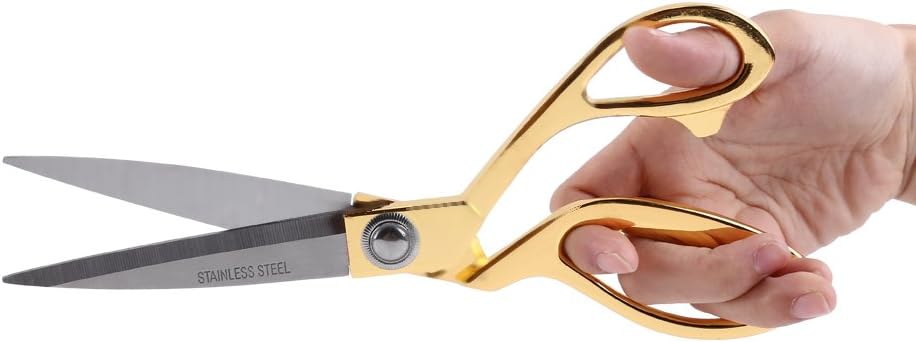 Tailor Scissors – Heavy Duty Sewing Scissors with Gold Titanium Finish, Ultra Sharp Stainless Steel Fabric Shears for Leather & Cloth, Comfort Grip Professional Cutting Tool 10.5 Inch - Image 4