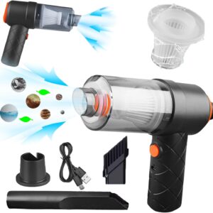 Handheld Vacuum Cleaner – Powerful Cordless Suction – 4000Pa Mini Cleaner, Low Noise, Dual Nozzles, Pet Hair Remover, Keyboard Crumbs Buster, For Car, Home, and Office Cleaning
