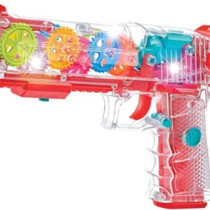 Toy Gun for Kids – Gear-Powered Blaster Toy – 3D Flashing Lights, Moving Gears, Realistic Sound Effects, Musical Play Toy, Ideal for Birthday Gifts & Indoor Fun