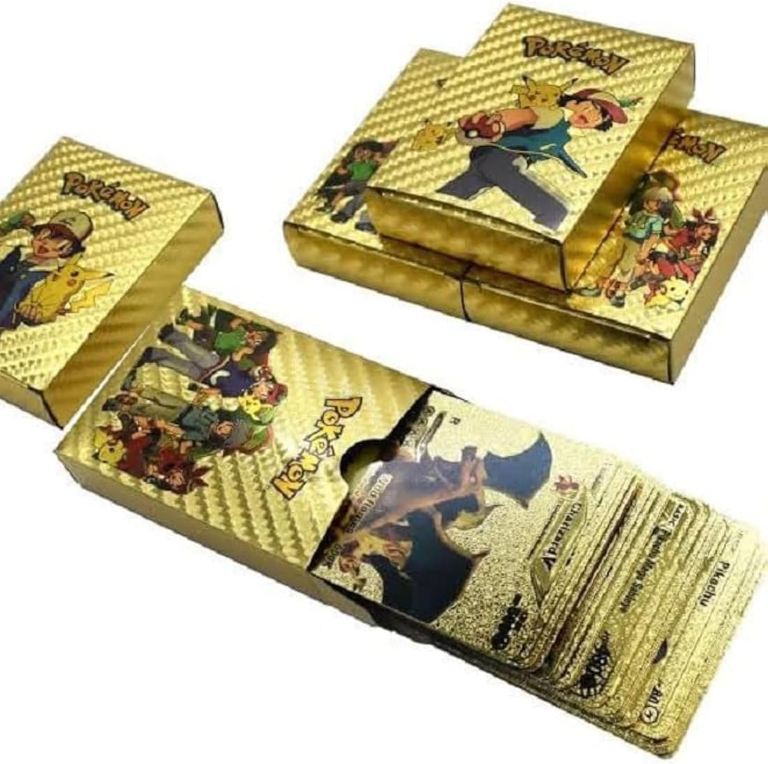 Gold Foil Cards – Collectible Trading Card Set – 55 Shiny Cards, Rare Golden Saina V Pattern, Premium Foil Finish, Ideal for Anime Fans, Game Collectors, and Display Enthusiasts - Image 2