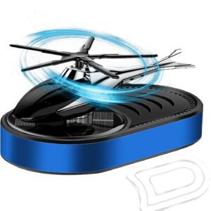 Solar Powered Car Air Freshener – Rotating Helicopter Design – Eliminates Odors, Fresh Long-Lasting Fragrance, Stylish Black Dashboard Accessory for Car Interior Decoration and Aromatherapy