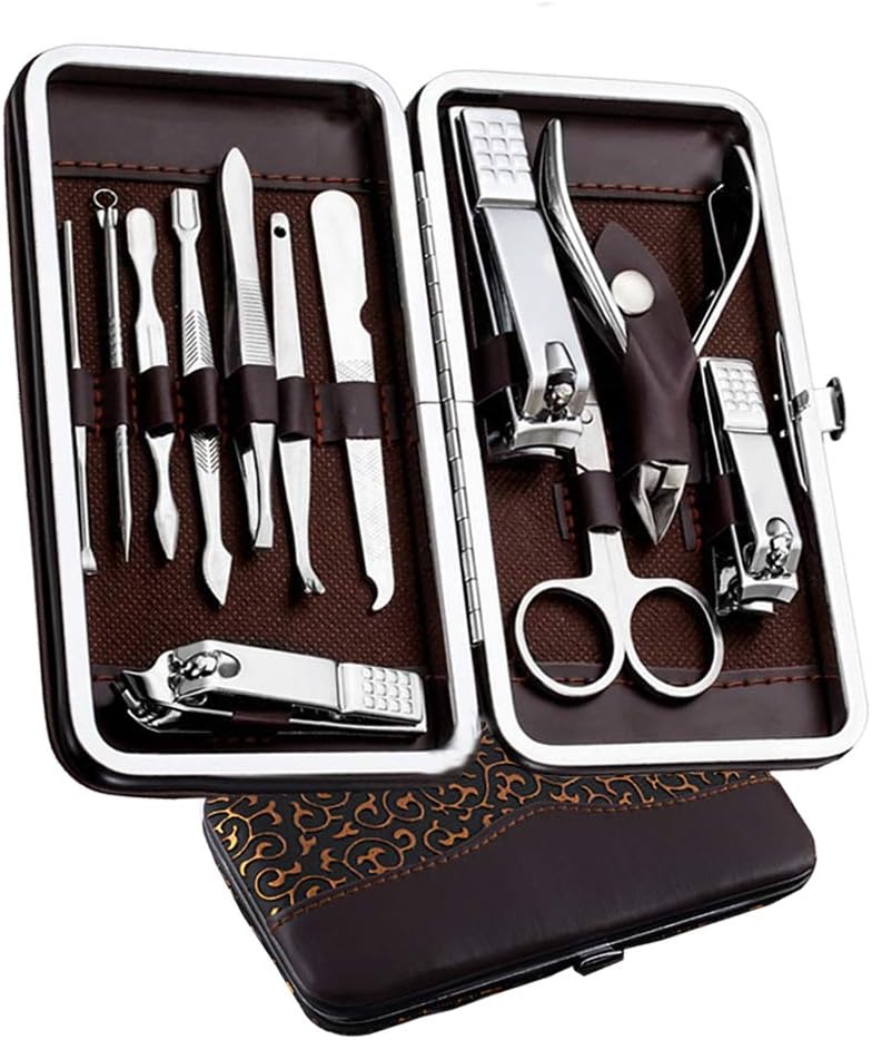 Manicure Kit – Pedicure Grooming Set – 12 Stainless Steel Tools, Professional Nail Clippers, Multipurpose Care for Fingernails & Toenails, Portable Travel Case for Home or Trips - Image 2