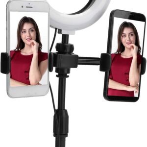 Ring Light – LED Zoom Light – 6in Dimmable Desk Ring Light, Adjustable Tripod Stand, USB Fill Light for Webcam, Phone Holder Included, Perfect for Makeup, Streaming, Video Calls