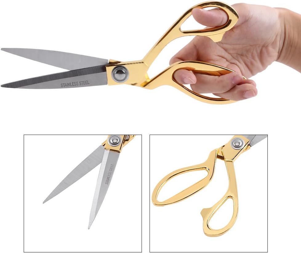 Tailor Scissors – Heavy Duty Sewing Scissors with Gold Titanium Finish, Ultra Sharp Stainless Steel Fabric Shears for Leather & Cloth, Comfort Grip Professional Cutting Tool 10.5 Inch - Image 3