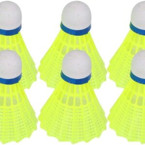 Badminton Shuttlecocks – High-Speed Feather Birdies – Durable Nylon Build, Stable Flight Design, Long-Lasting Bounce, Ideal for Indoor Training & Outdoor Family Matches – 6 Pack