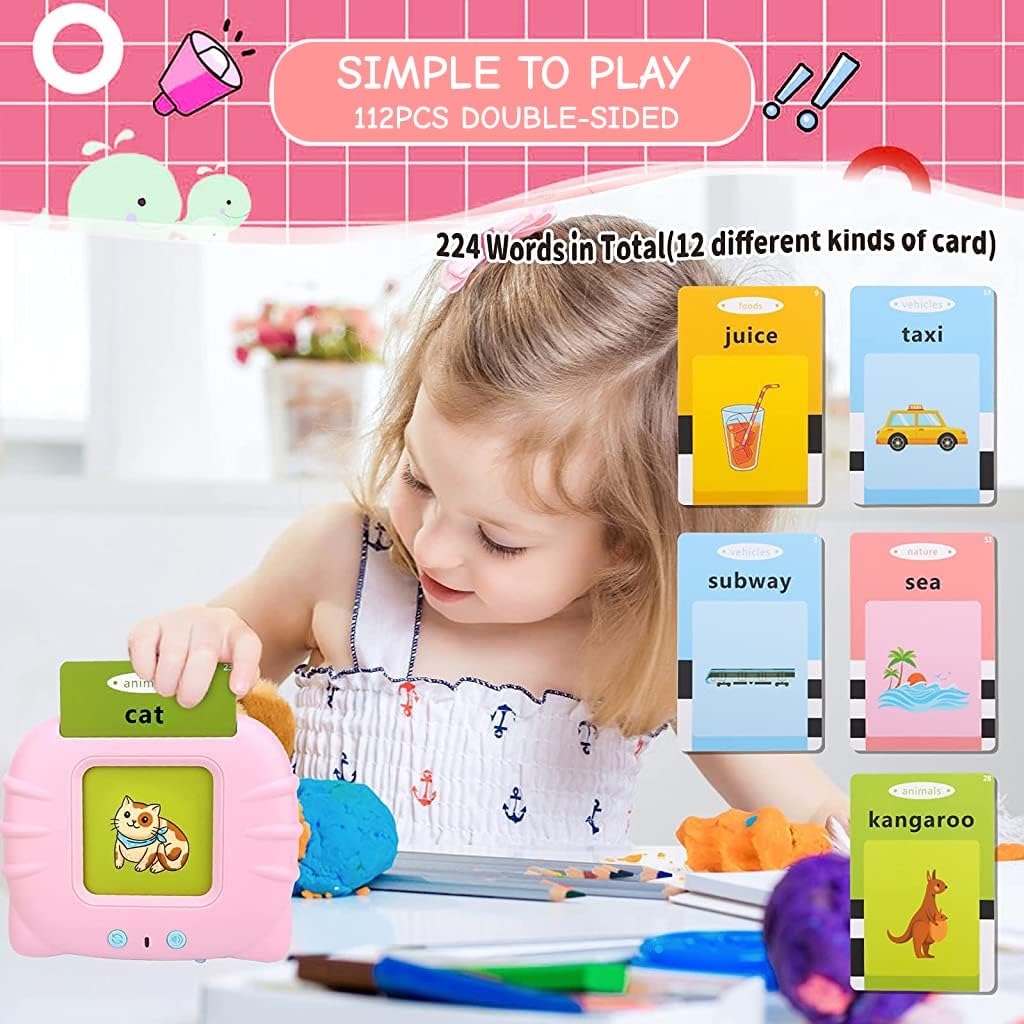Talking Flash Cards – English Learning Toy – Interactive Reading Machine, 112 Double-Sided Flash Cards, Builds Early Vocabulary, Speech Development Toy for Toddlers & Preschool - Image 4