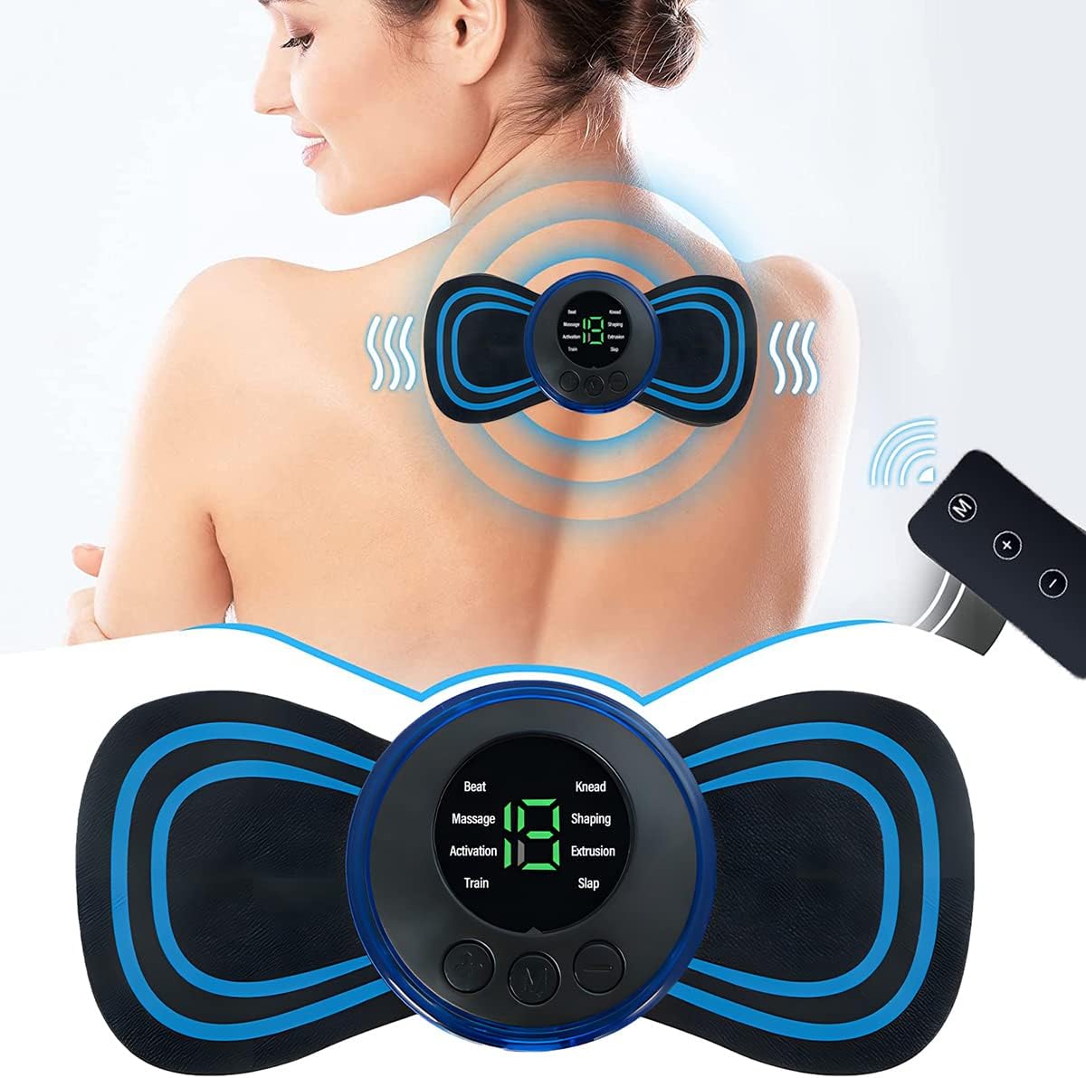 Neck Massager – EMS Muscle Stimulator – 8 Modes, Portable Massage Pad, Adjustable Frequency, Relieves Neck & Shoulder Tension, Wireless Compact Design for Home or Travel - Image 3
