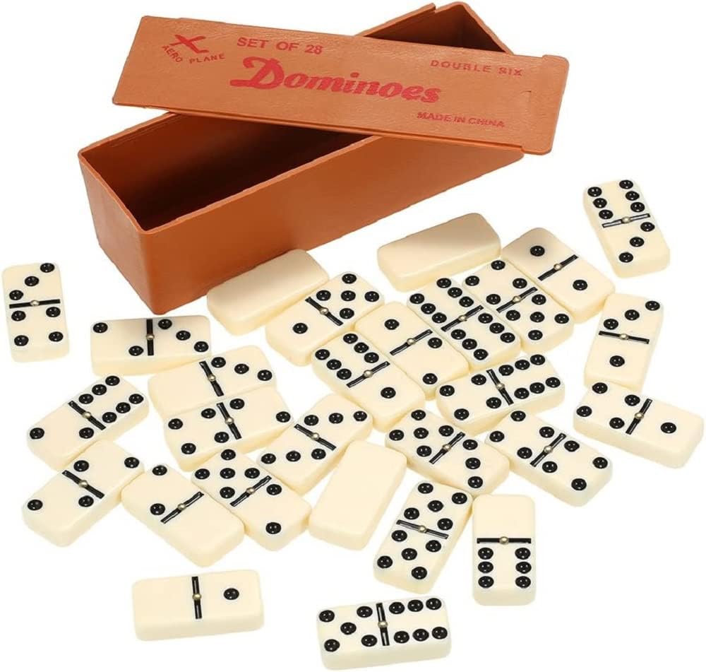 Double Six Dominoes Set – Classic Table Game – 28 Durable Numbered Tiles, Compact Storage Case, Fun for Family Game Night, Indoor Strategy Game for 2 to 4 Players - Image 4