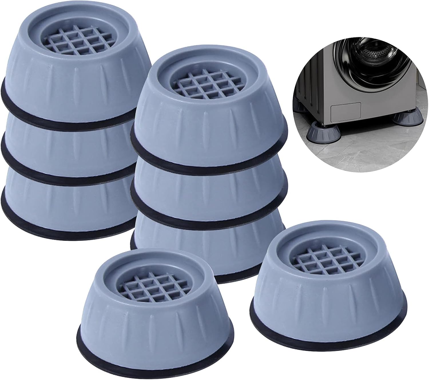 Washer Dryer Anti Vibration Pads – Shock Absorber Suction Cup Feet – Noise Reduction, Anti-Walk Stability, Heavy Load Support, Floor Protection, Perfect for Washers, Dryers, Fridge - Image 2