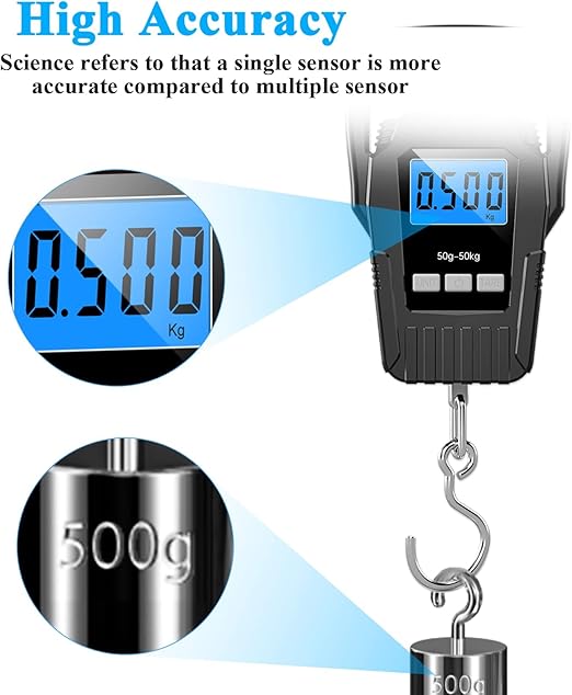 Digital Luggage Weight Scale – Portable Travel Scale – High-Precision Sensor, Large Backlit Display, Lightweight & Compact Design, Ideal for Airline Baggage, Easy Hanging Hook - Image 4