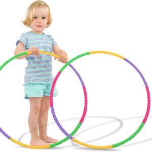 Hula Hoop for Kids – Adjustable Fitness Hoop – Detachable Design, Lightweight & Colorful, Indoor & Outdoor Fun, Exercise Toy for Boys, Girls & Pets, Safe for Toddlers