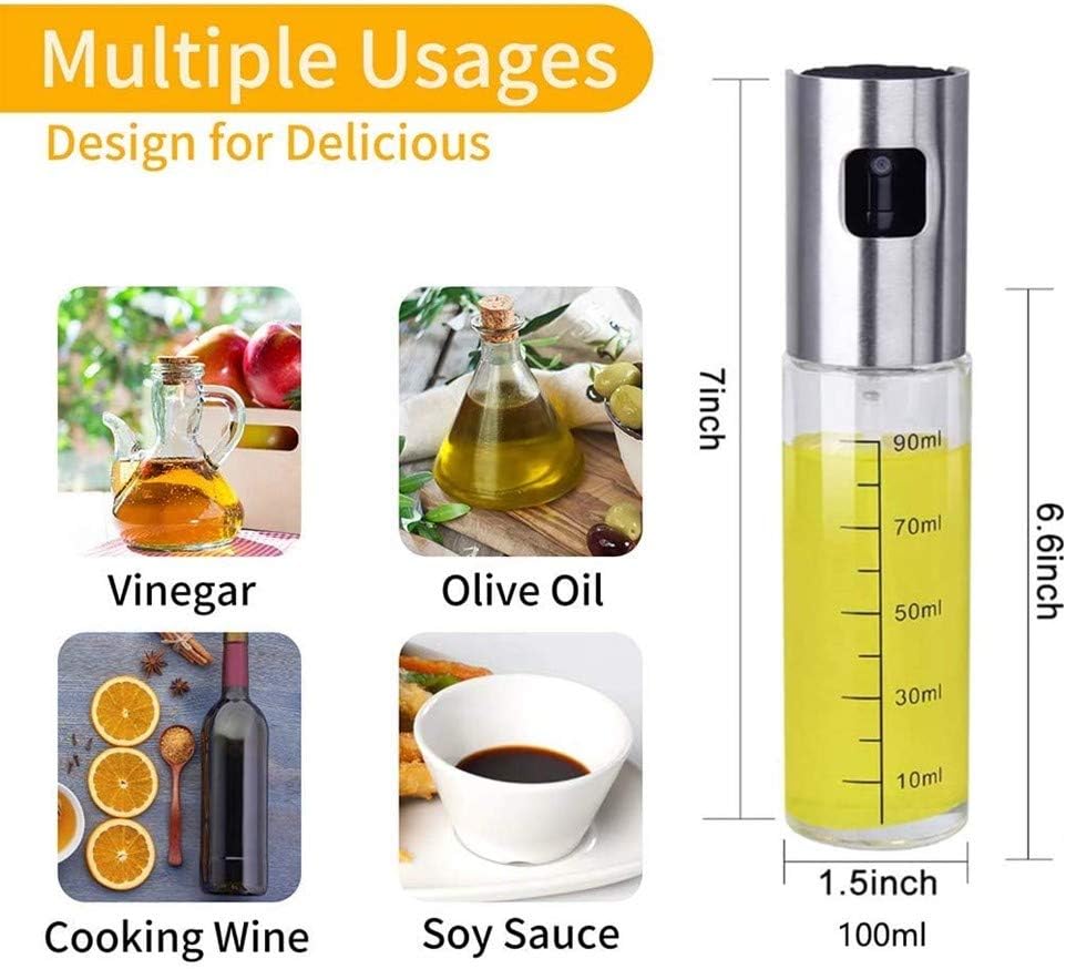 Olive Oil Sprayer Bottle – Refillable Glass Oil Mister for Air Fryer & Cooking – Even Oil Distribution for Healthy Meals – Versatile Vinegar & Cooking Spray Dispenser for Kitchen & Grilling - Image 3