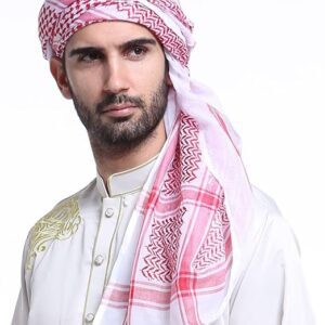 Shemagh Scarf – Arab Head Wrap – Tactical Desert Design, Middle Eastern Style, Sun & Dust Protection, Breathable Cotton Material, Perfect for Travel, Hiking & Daily Wear