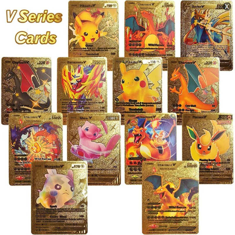 Gold Foil Cards – Collectible Trading Card Set – 55 Shiny Cards, Rare Golden Saina V Pattern, Premium Foil Finish, Ideal for Anime Fans, Game Collectors, and Display Enthusiasts - Image 4