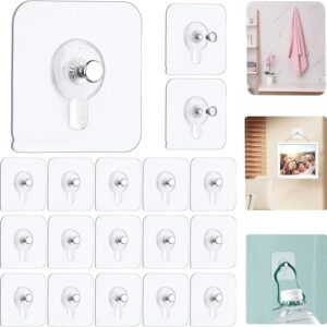 Wall Picture Hangers – No Drill Adhesive Hooks for Frames & Decor – 15 Pack Strong Wall Hangers Without Nails – Waterproof Removable Picture Hanging Hooks for Home, Office, Bathroom Walls