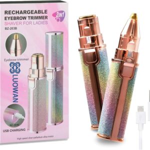 Eyebrow Trimmer – Rechargeable Hair Remover – Gentle on Skin, Precise Blade, Painless Trimming, LED Light, Facial Grooming, Ideal for Women’s Eyebrow & Face Hair