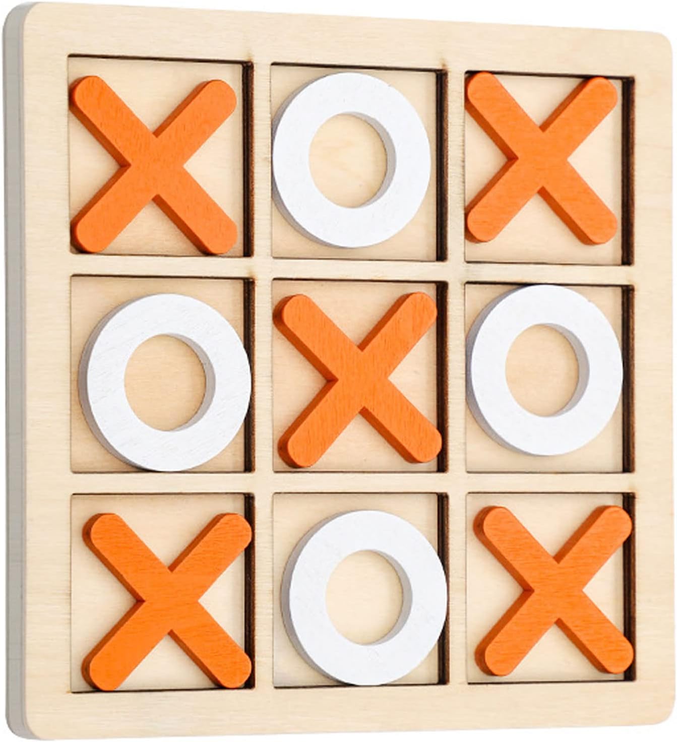 Wooden Tic Tac Toe Game – Classic XO Puzzle Board – Durable Tabletop Strategy Toy, Fun Family Game Night for Kids & Adults, Educational Brain Teaser, Perfect Indoor Travel Game Set - Image 2