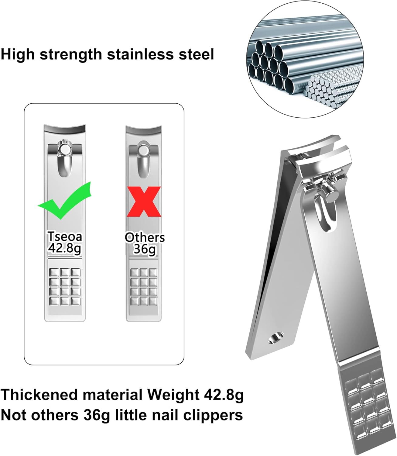 Manicure Kit – Pedicure Grooming Set – 12 Stainless Steel Tools, Professional Nail Clippers, Multipurpose Care for Fingernails & Toenails, Portable Travel Case for Home or Trips - Image 4