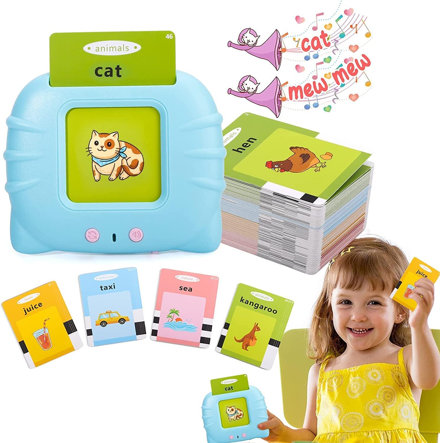 Talking Flash Cards – English Learning Toy – Interactive Reading Machine, 112 Double-Sided Flash Cards, Builds Early Vocabulary, Speech Development Toy for Toddlers & Preschool - Image 3