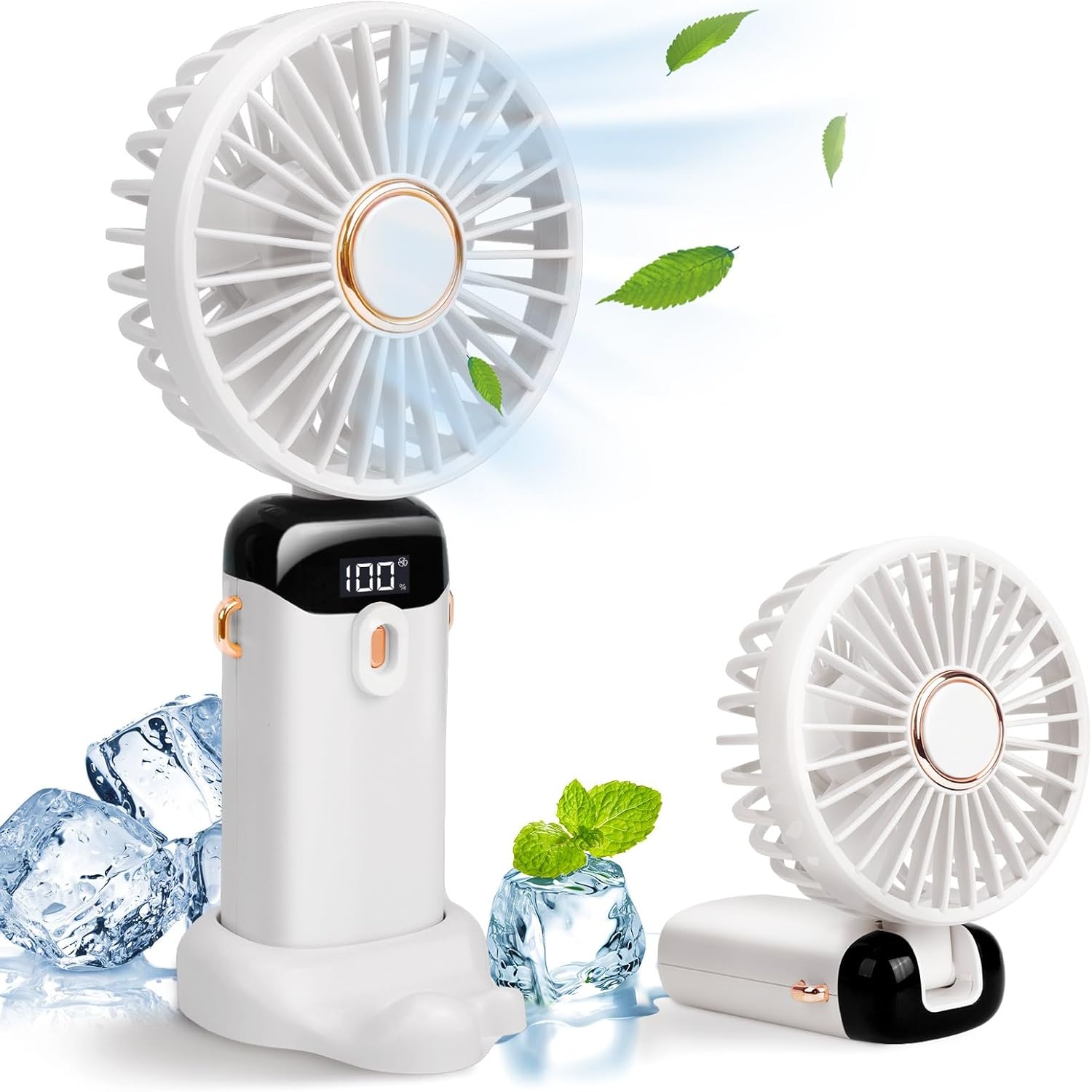 Portable Mini Fan – USB Rechargeable Handheld Fan with 5000mAh Battery – Long 16H Cooling – 5-Speed Personal Desk Fan – Quiet & Foldable Air Circulator for Travel, Outdoor, Camping, Office - Image 2