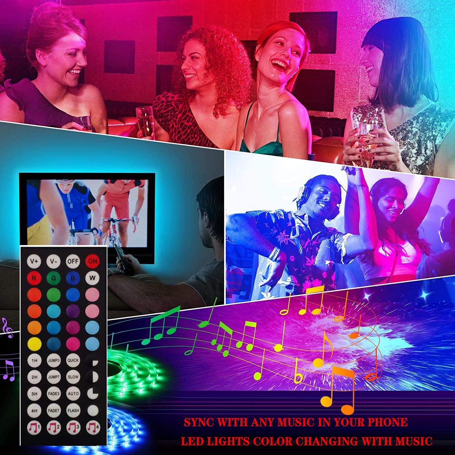 LED Strip Lights – RGB Color Changing Light Strip – Flexible Design, Remote & App Control, DIY Home Decor Lighting, Perfect for Bedroom, TV Backlight, Kitchen & Party Ambience - Image 4