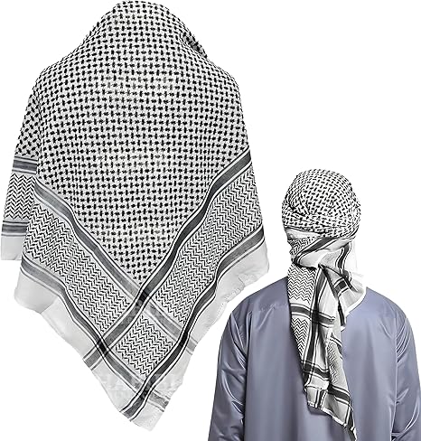 Shemagh Scarf – Tactical Desert Headwrap – Breathable Cotton Fabric, Sun & Dust Protection, Lightweight for Outdoor Hiking, Ideal for Men’s Military, Safari, or Daily Wear