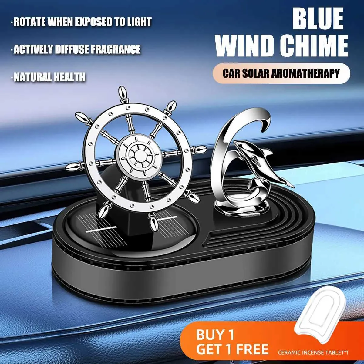 Car Air Freshener – Solar Rotating Ship Rudder Design – Long-Lasting Fragrance, Odor Eliminator, Stylish Dashboard Ornament, Perfect Car Interior Accessory - Image 3