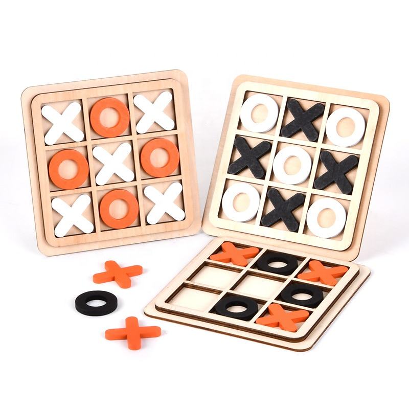 Wooden Tic Tac Toe Game – Classic XO Puzzle Board – Durable Tabletop Strategy Toy, Fun Family Game Night for Kids & Adults, Educational Brain Teaser, Perfect Indoor Travel Game Set - Image 3