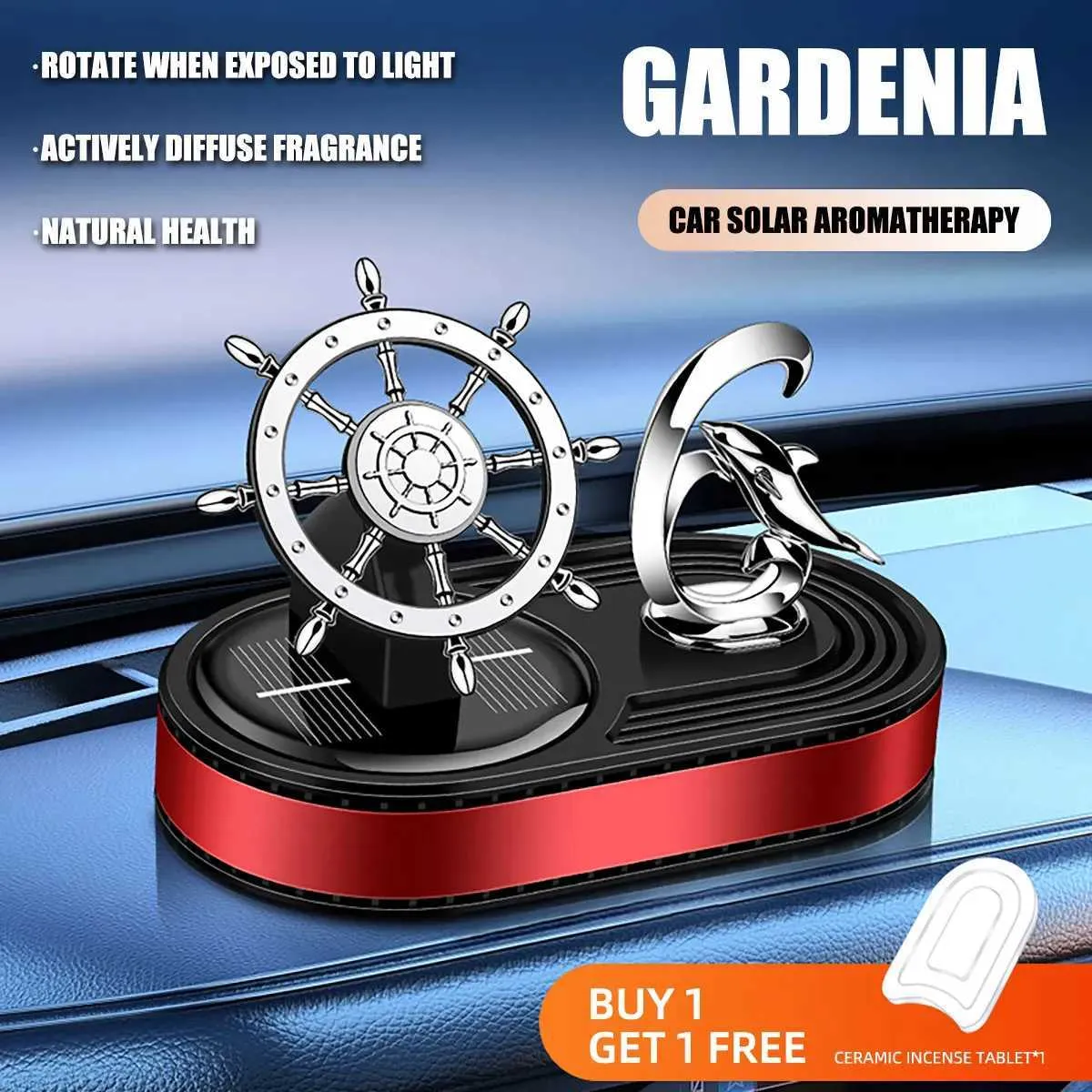 Car Air Freshener – Solar Rotating Ship Rudder Design – Long-Lasting Fragrance, Odor Eliminator, Stylish Dashboard Ornament, Perfect Car Interior Accessory - Image 4