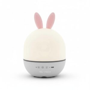 Star Projector Night Light for Kids with Remote, Rechargeable Rabbit Night Lamp with Auto Timer, 24 Lighting Effects, 8 Lullaby Songs, 360° Rotation, Dimmable LED Baby Bedroom Sleep Light