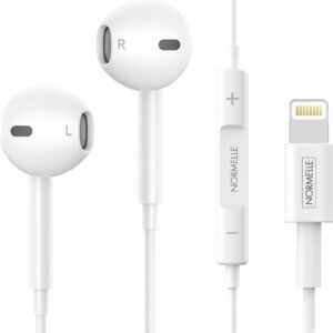 MFi Certified iPhone Headphones with Lightning Connector – Wired Earbuds with Microphone & Volume Control, In-Ear Noise Isolating Earphones for iPhone 14/13/12/11/XR/X/8/7/SE