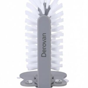 Suction‑Cup Glass & Bottle Cleaning Brush – Standing 3‑Heads Duo‑Brush for Rotating Glasses, Beer Cups & Mugs