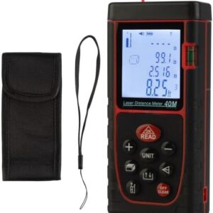 130ft Laser Measure Tool – Live Measurement, Backlit Display, Built-in Level, IP54 Rated, Measures Distance, Area, Volume, Pythagoras | Accurate Digital Laser Measuring Device