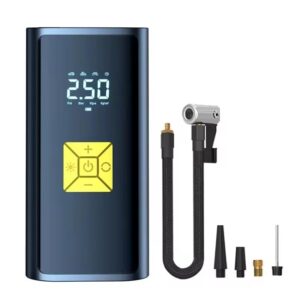 Cordless Tyre Inflator Air Compressor – 6000mAh Rechargeable Battery, Digital Display, Auto Shut-Off, LED Light, Car Charging Cable, Portable Air Pump for Car, Bike, Motorcycle, Balls & Inflatables