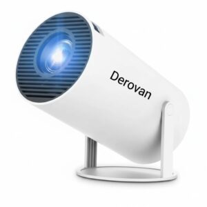 Portable Mini Projector – Full‑HD 1080P & 4K‑Ready, Smart Wi‑Fi & Wireless, Auto Keystone Correction, 180° Rotatable Screen, Adjustable Projection Size