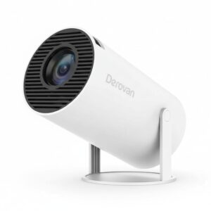 Mini Smart Projector – 4K & 1080P Support, Android 11 with Wi-Fi 6 & BT 5.0, Auto Horizontal Correction, 180° Rotatable, Portable Outdoor Movie Projector