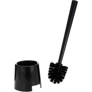 Black Toilet Brush Cleaner Set with Holder, Scrubbing Wand & Caddy – Durable, Stylish, Hygienic Bathroom Cleaning Tool, 36.5cm Height, Stainless Steel WC Brush with Replaceable Head