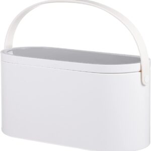 Portable LED Makeup Box with Touch Mirror, 3-Color Dimmable Light, Travel Cosmetic Organizer, Bathroom Storage Case, Large Quilted Beauty Bag for Women with Lock & Stylish Design