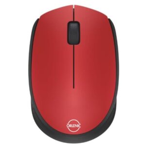 Wireless Mouse 2.4 GHz USB Mini Receiver Optical Tracking Ambidextrous Design 12-Month Battery Life Portable Mobile Mouse Compatible with PC Mac Laptop Red